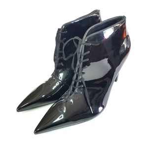 NWOT Zara Trafaluc Patent Leather Lace Up Point Toe Booties eu 42
